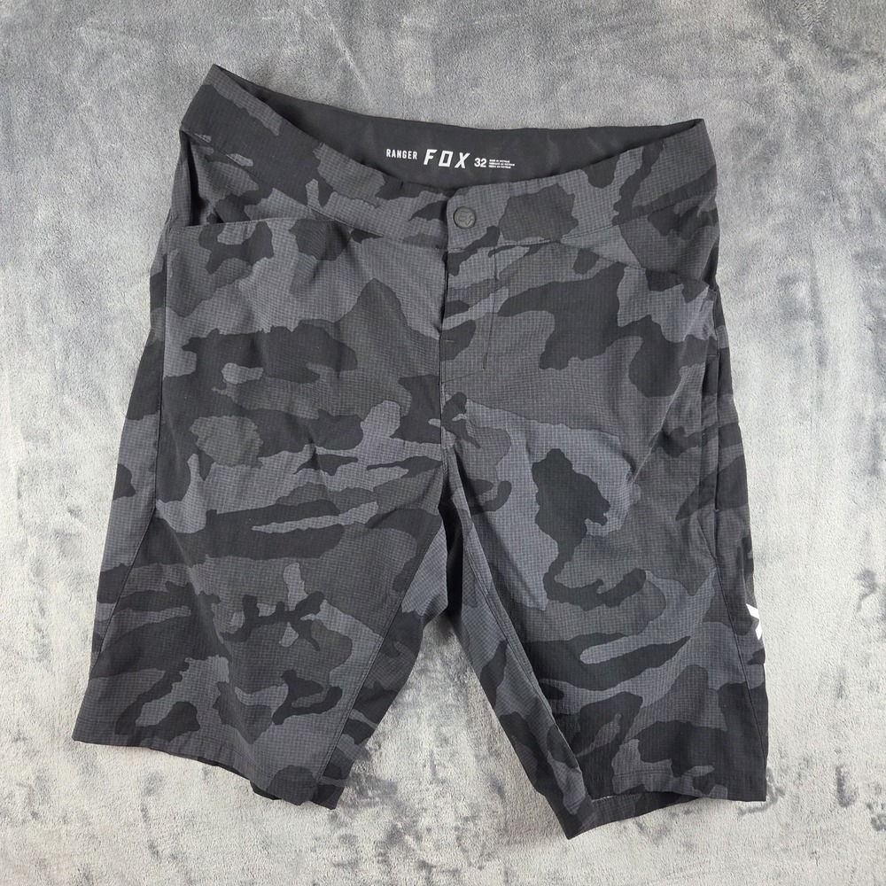 Fox Men's Black & Gray Camo Flat Front Shorts